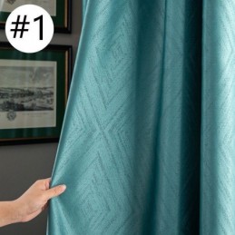 Geometriske Jacquardgardiner Mørklægning Til Stuen