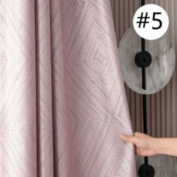 Geometriske Jacquardgardiner Mørklægning Til Stuen