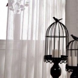 Europæiske Broderede Transparente Gardiner Med Voile Til Vinduesbehandling I Stue