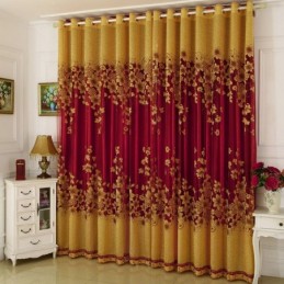 Amerikansk Landlig Transparent Gardin Skræddersyet Blomstergren Jacquard Vinduesbehandling Soveværelse