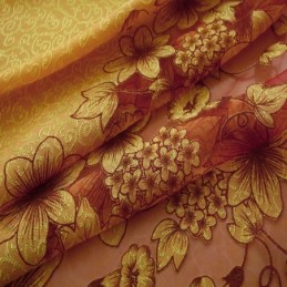 Amerikansk Landlig Transparent Gardin Skræddersyet Blomstergren Jacquard Vinduesbehandling Soveværelse