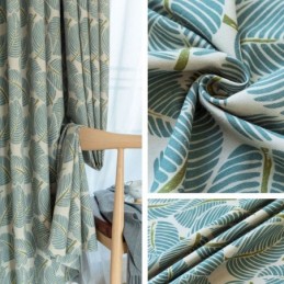 Modern Max Mørklægningsgardin Specialfremstillet Gardin Grønt Bladprint Soveværelse