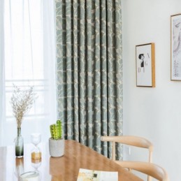 Modern Max Mørklægningsgardin Specialfremstillet Gardin Grønt Bladprint Soveværelse