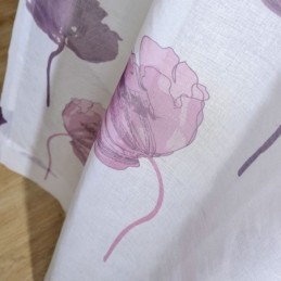 Moderne Minimalistisk Voile Gennemsigtigt Gardin Specialfremstillet Lotusblad Lilla Soveværelse