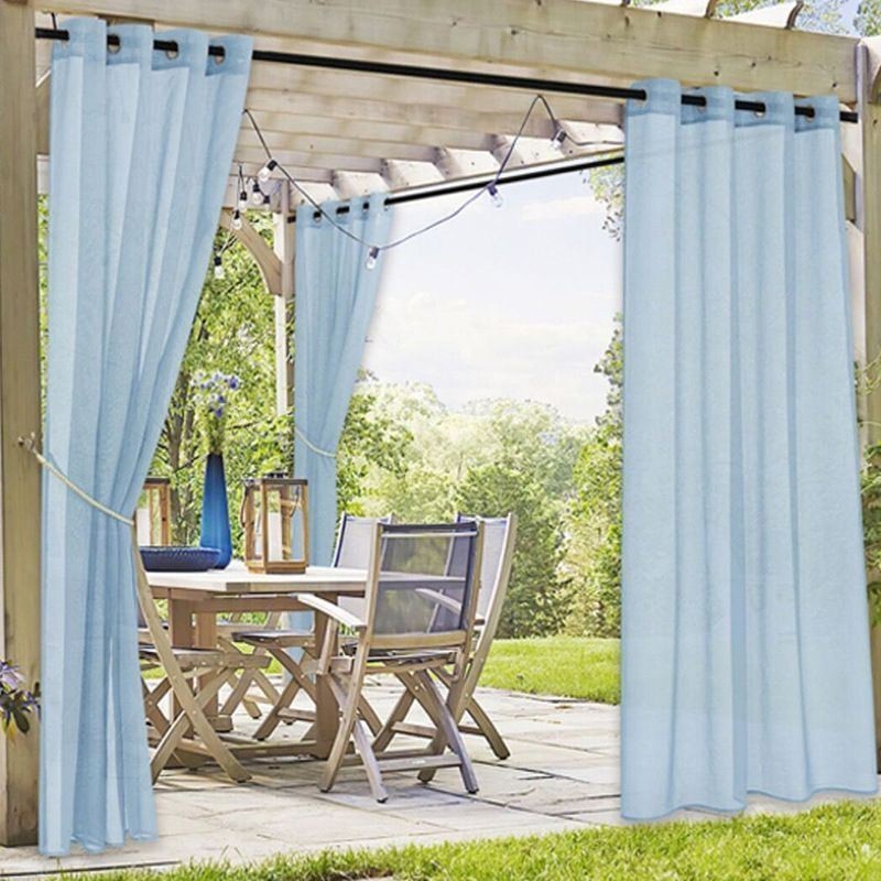 Udendørs Transparente Gardiner Vandtætte Voilegardiner Til Pergola Og Veranda