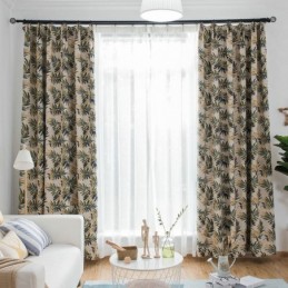 Thicken Max Mørklægningsgardin Specialfremstillet Gardin Grøn Bananblade Jacquard Mørklægningsgardin
