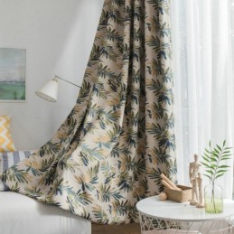Thicken Max Mørklægningsgardin Specialfremstillet Gardin Grøn Bananblade Jacquard Mørklægningsgardin