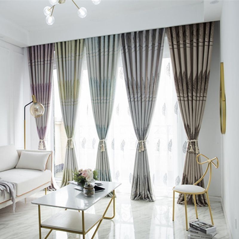 Moderne Mørklægningsgardiner I Træ, Jacquard, Skyggestof