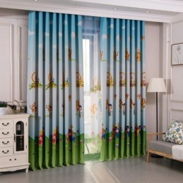 Tegneserie Mørklægningsgardin Skræddersyet Gardin Winnie The Pooh-Print Gardiner Til Børneværelset