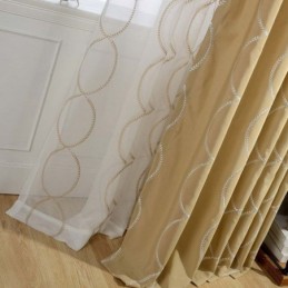 Moderne, Åndbart, Transparent Gardin, Specialfremstillet, Broderet Gardin I 8 Former Til Stue