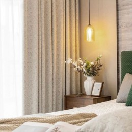 Elegante Mørklægningsgardiner Med Bladprint Til Stuen