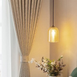 Elegante Mørklægningsgardiner Med Bladprint Til Stuen