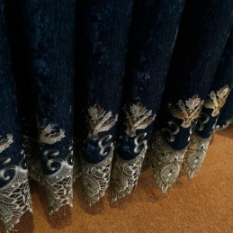 Chenille Gardin, Målrettet Gardin, Udhulet Gardin, Broderet Blomst