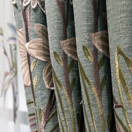 Chenille Gardin Skræddersyet Gardin Moderne Blomsterbroderi