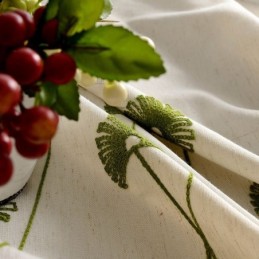 Moderne Gardin Skræddersyet Gardin Bomuld Hør Broderet Med Friske Blade