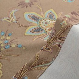 Amerikansk Voile Transparent Gardin Efter Mål Gardinpanel Brunt Blomsterprint