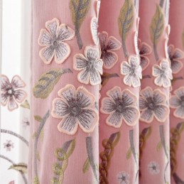 Chenille Gardin Skræddersyet Gardin Moderne Blomsterbroderi