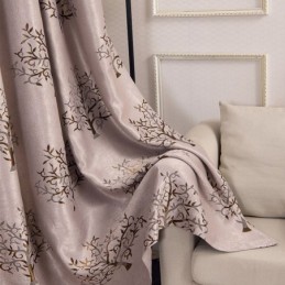 Moderne Mørklægningsgardiner I Træ, Jacquard, Skyggestof
