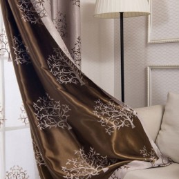Moderne Mørklægningsgardiner I Træ, Jacquard, Skyggestof
