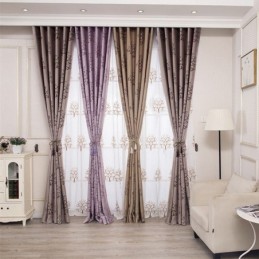 Moderne Mørklægningsgardiner I Træ, Jacquard, Skyggestof