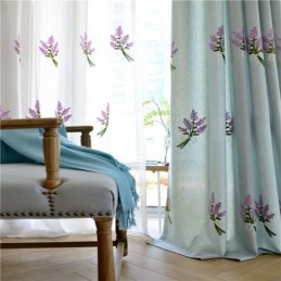 Gardin I Bomuld Og Hør, Skræddersyet Gardin, Minimalistisk Broderi