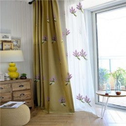 Gardin I Bomuld Og Hør, Skræddersyet Gardin, Minimalistisk Broderi