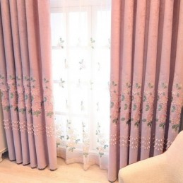 Chenille Gardin Skræddersyet Gardin Moderne Blomsterbroderi