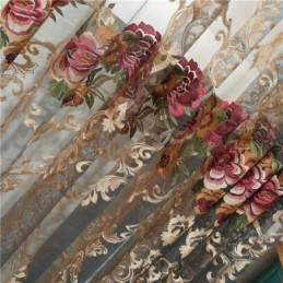 Luksuriøst Transparent Gardin, Skræddersyet Gardin, Amerikansk Farvet Broderi, Vinduesbehandling Til Soveværelse