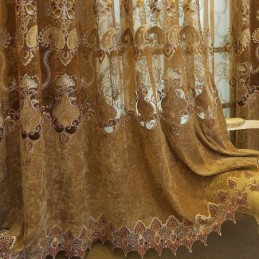 Moderne Gardin Skræddersyet I Europæisk Stil Med Broderi
