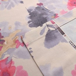 Moderne Gardin Skræddersyet Gardin I Bomuld Med Blomsterprint