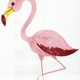 Broderet Flamingo-Gardin, Specialfremstillet Gardin, Halvtransparente Gardiner Til Stue, Soveværelse