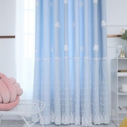 Sweet Cloud Gardiner Blå Semi-Mørklæggende Til Pigeværelse