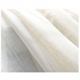 Japansk Enkelt, Transparent Gardin, Skræddersyet Gardin, Store Striber, Jacquard, Hvidt Hørstof