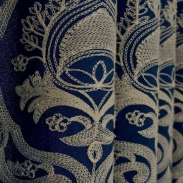 Nordisk Enkelt Gardin Til Mål Gardin Blåt Broderi Stue Studiestof