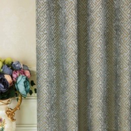 Nordisk Abstrakt Stil Gardin Skræddersyet Til Stue, Mørklægningsgardin I Chenille, Jarquard-Stof