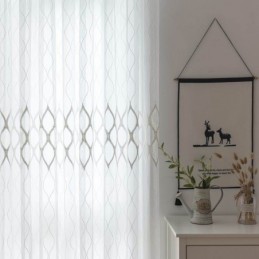 Moderne, Enkelt, Transparent Gardin, Skræddersyet, Gardingeometri, Jacquard, Stue, Arbejdsværelse, Stof
