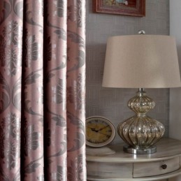 Europæisk Landlig Gardin, Skræddersyet Til Soveværelse, Lyserødt Jacquardstof, Mørklægningsgardin