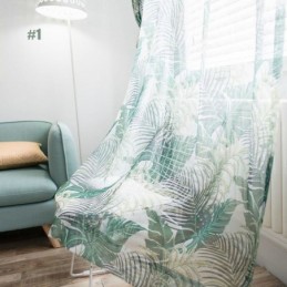 Amerikansk Landligt Transparent Gardin, Specialfremstillet Gardin, Unikt Bladbroderi, Åndbart Stof