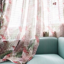 Amerikansk Landligt Transparent Gardin, Specialfremstillet Gardin, Unikt Bladbroderi, Åndbart Stof