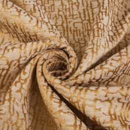 Amerikansk Abstrakt Gardinstil, Skræddersyet Gardin, Brunt Geometrisk Mønster, Chenille-Jacquard Mørklægningsstof