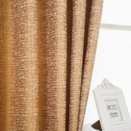 Amerikansk Abstrakt Gardinstil, Skræddersyet Gardin, Brunt Geometrisk Mønster, Chenille-Jacquard Mørklægningsstof