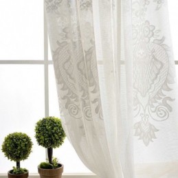 Europæisk Klassisk Transparent Gardin Til Mål, Skræddersyet Gardin, Blomsterjacquard, Blødt Bomuldsstof Til Stue, Arbejdsværelse