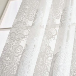 Europæisk Klassisk Transparent Gardin Til Mål, Skræddersyet Gardin, Blomsterjacquard, Blødt Bomuldsstof Til Stue, Arbejdsværelse