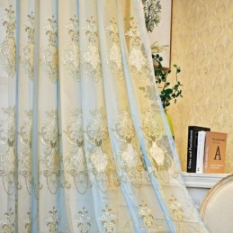Europæisk Tylgardin, Skræddersyet Gardin, Broderet Voile Til Stuen