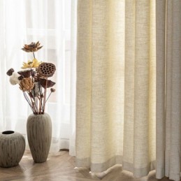 Hotelgardiner I Hør, Tekstureret Mørklægningsgardin, Ensfarvet, Specialfremstillet Gardin