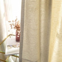 Hotelgardiner I Hør, Tekstureret Mørklægningsgardin, Ensfarvet, Specialfremstillet Gardin