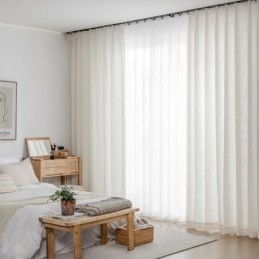 Moderne Transparente Gardiner Ensfarvede Hvide Voile Tyl Til Stue/Soveværelse