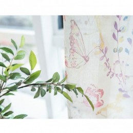 Moderne Landligt Transparent Gardin Skræddersyet Til Soveværelse Med Sommerfugleprint