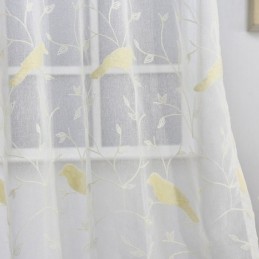 Broderet Tylgardin, Gennemsigtigt Gardin, Specialfremstillet Gardin, Fuglemotivgardiner Til Stue, Soveværelse