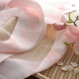 Enkelt Landligt, Transparent Gardin, Specialfremstillet I Ferskenblomstrende Jacquardstof Til Soveværelse, Stue